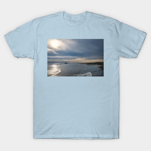 Overcast morning at St Marys Island T-Shirt by Violaman